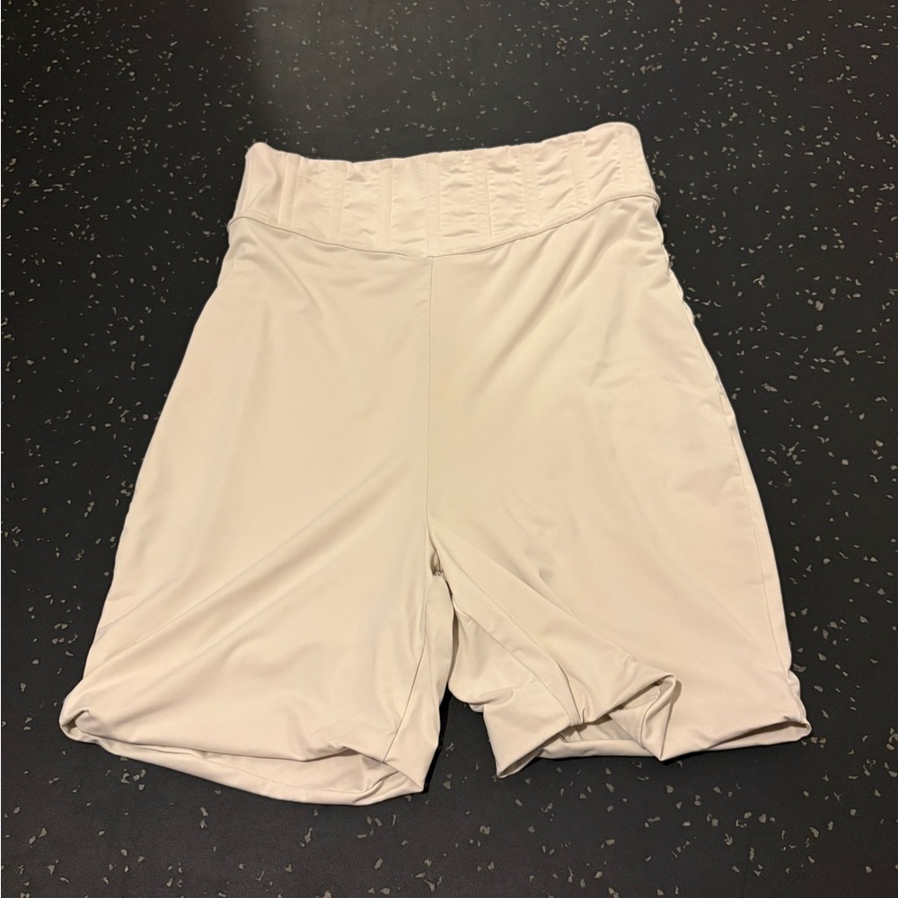 Meshki Cream Bike Shorts
